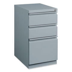 Full-Width Pull 20 Deep Mobile Pedestal File, 3-Drawer: Box/Box/File, Letter, Platinum, 15 x 19.88 x 27.75