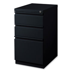 Full-Width Pull 20 Deep Mobile Pedestal File, 3-Drawer: Box/Box/File, Letter, Black, 15 x 19.88 x 27.75