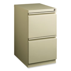 Full-Width Pull 20 Deep Mobile Pedestal File, 2-Drawer: File/File, Letter, Putty, 15x19.88x27.75
