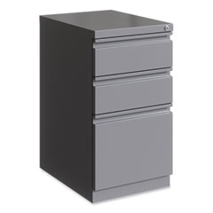 Full-Width Pull 20 Deep Mobile Pedestal File, Box/Box/File, Letter, Arctic Silver, 15x19.88x27.75