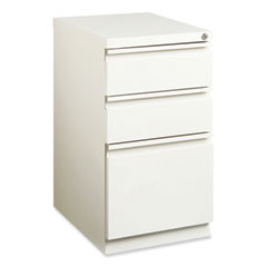 Full-Width Pull 20 Deep Mobile Pedestal File, Box/Box/File, Letter, White, 15 x 19.88 x 27.75