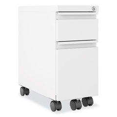 Zip Mobile Pedestal File, 2 Drawer, Box/File, Legal/Letter, White, 10 x 19.88 x 21.75, Ships in 4-6 Business Days