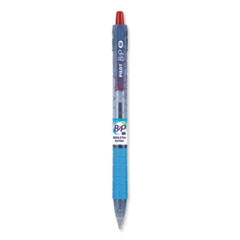 Pilot® B2P Bottle-2-Pen Recycled Ballpoint Pen, Retractable, Medium 1 mm, Red Ink, Translucent Blue Barrel, Dozen