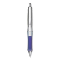 Pilot® Dr. Grip Center of Gravity Ballpoint Pen, Retractable, Medium 1 mm, Black Ink, Silver/Navy Grip Barrel