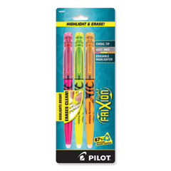 Pilot® FriXion Light Erasable Highlighter, Assorted Ink Colors, Chisel Tip, Assorted Barrel Colors, 3/Pack