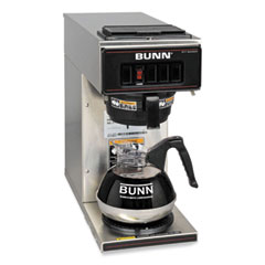BUNN® VP17-1 12-Cup Commercial Pourover Coffee Brewer, Stainless Steel/Black, Ships in 7-10 Business Days