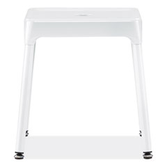 Safco® Steel Guest Stool, Backless, Supports Up to 275 lb, 15" to 15.5" Seat Height, White Seat/Base, Ships in 1-3 Business Days