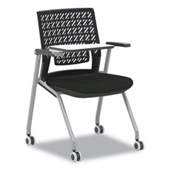 Safco® Thesis Training Chair w/Flex Back and Tablet, Max 250 lb, 18" High Black Seat, Gray Base, 2/Carton,Ships in 1-3 Business Days