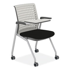 Safco® Thesis Training Chair w/Static Back and Tablet, Supports 250lb, 18" High Black Seat,Gray Back/Base,Ships in 1-3 Business Days