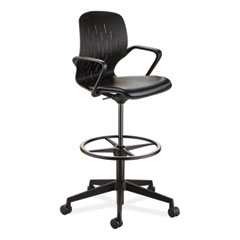 Shell Extended-Height Chair, Supports Up to 275 lb, 22" to 32" High Black Seat, Black Back/Base, Ships in 1-3 Business Days