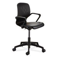 Shell Desk Chair, Supports Up to 275 lb, 17" to 20" Seat Height, Black Seat/Back, Black Base, Ships in 1-3 Business Days