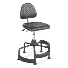 Safco® Task Master Deluxe Industrial Chair, Supports Up to 250 lb, 17" to 35" Seat Height, Black, Ships in 1-3 Business Days