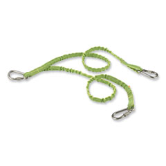 ergodyne® Squids 3311 Twin-Leg Tool Lanyard with Three Carabiners, 15lb Max Work Capacity, 35" to 42", Lime, Ships in 1-3 Business Days