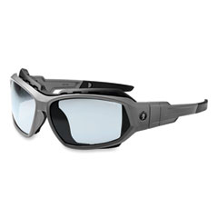 Skullerz Loki Safety Glasses/Goggles, Matte Gray Nylon Impact Frame, Indoor/Outdoor Polycarb Lens, Ships in 1-3 Business Days