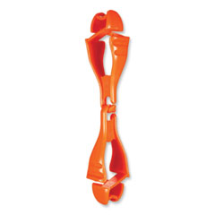Squids 3400 Dual Clip Glove Clip Holder, 1 x 1 x 6.5, Acetal Copolymer, Orange, Ships in 1-3 Business Days