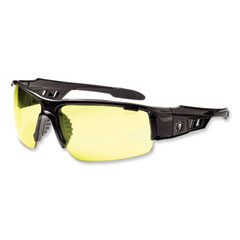 ergodyne® Skullerz Dagr Safety Glasses, Black Nylon Impact Frame, Yellow Polycarbonate Lens, Ships in 1-3 Business Days