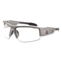 Skullerz Dagr Safety Glasses, Matte Gray Nylon Impact Frame, Anti-Fog Clear Polycarbonate Lens