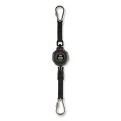 ergodyne® Squids 3000 Retractable Tool Lanyard with Carabiner Anchor, 1 lb Working Capacity, 48", Black, Ships in 1-3 Business Days