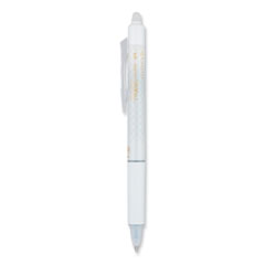 Pilot® FriXion Clicker Design Erasable Gel Pen, Retractable, Extra-Fine 0.5 mm, Black Ink, White Barrel, Dozen