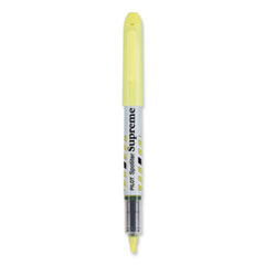 Pilot® Spotliter Supreme Highlighter, Fluorescent Yellow Ink, Chisel Tip, Yellow/White Barrel, Dozen