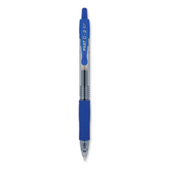 Pilot® G2 Premium Gel Pen, Retractable, Fine 0.7 mm, Blue Ink, Smoke/Blue Barrel, 2/Pack