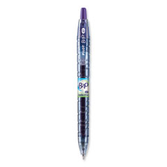 Pilot® B2P Bottle-2-Pen Recycled Gel Pen, Retractable, Fine 0.7 mm, Purple Ink, Translucent Blue Barrel