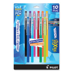 Pilot® FriXion ColorSticks Erasable Gel Pen, Stick, Fine 0.7 mm, Assorted Ink and Barrel Colors, 10/Pack
