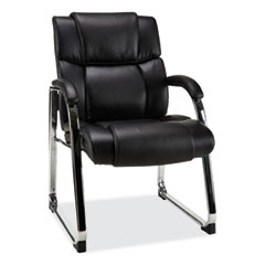 Alera® Alera Hildred Series Guest Chair, 25" x 28.94" x 37.8", Black Seat, Black Back, Chrome Base