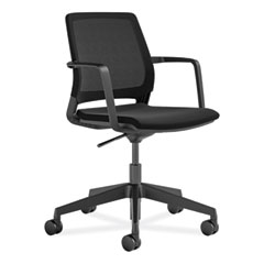 Safco® Medina Conference Chair, Supports Up to 300 lb, 17" to 22" Seat Height, Black Seat/Back/Base, Ships in 1-3 Business Days
