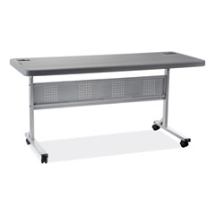 Flip-N-Store Training Table, Rectangular, 24 x 60 x 29.5, Charcoal Gray