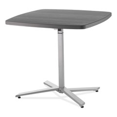 NPS® Cafe Time Adjustable-Height Table, Square, 36w x 36d x 30 to 42h, Charcoal Slate, Ships in 1-3 Business Days