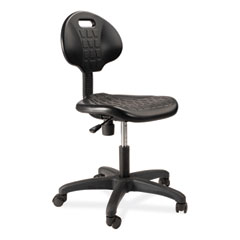 6700 Series Polyurethane Adj Height Task Chair, Supports 300 lb, 16" to 21" Seat Height, Black Seat, Black Back, Black Base