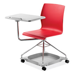 CoGo Mobile Tablet Chair, Supports Up to 440 lb, 18.75" Seat Height, Red Seat/Back, Chrome Frame, Ships in 1-3 Business Days