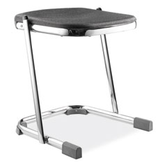 6600 Series Elephant Z-Stool, Backless, Supports Up to 500lb, 18" Seat Height, Black Seat, Chrome Frame