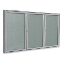 Enclosed Outdoor Bulletin Board, 72 x 36, Silver Surface, Satin Aluminum Frame