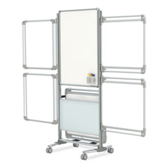 Ghent Nexus Easel Whiteboard, 32 x 76.13, White Surface, Satin Aluminum Frame, Ships in 7-10 Business Days