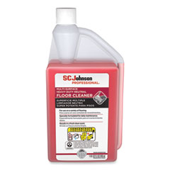 SC Johnson Professional® Heavy Duty Neutral Floor Cleaner, Fresh Scent, 32 oz Squeeze and Pour Bottle, 6/Carton
