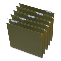 Universal® Box Bottom Hanging File Folders, 1" Capacity, Letter Size, 1/5-Cut Tabs, Standard Green, 25/Box