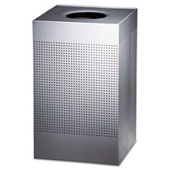 Rubbermaid® Commercial Designer Line Silhouettes Waste Receptacle, 20 gal, Steel, Silver Metallic