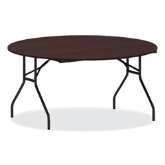 Alera® Round Wood Folding Table, 59" Diameter x 29.13h, Mahogany