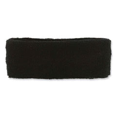 Chill-Its 6550 Head Terry Cloth Sweatband, Cotton Terry, One Size Fits Most, Black