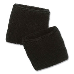 ergodyne® Chill-Its 6500 Wrist Terry Cloth Sweatband, Cotton Terry, One Size Fits Most, Black, Ships in 1-3 Business Days