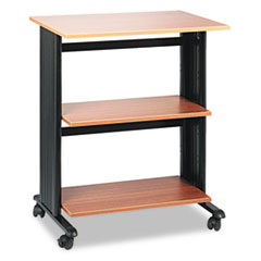 Muv Three Level Machine Cart/Printer Stand, Engineered Wood, 3 Shelves, 29.5 x 20 x 35, Oak/Black