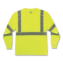 ergodyne® GloWear 8391 Class 3 Hi-Vis Long Sleeve Shirt, Polyester, Lime, 3X-Large, Ships in 1-3 Business Days