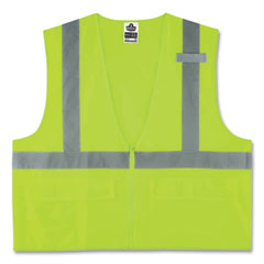 GloWear 8225Z Class 2 Standard Solid Vest, Polyester, Lime, Large/X-Large, Ships in 1-3 Business Days