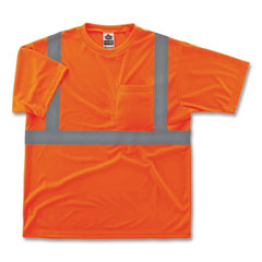 ergodyne® GloWear 8289 Class 2 Hi-Vis T-Shirt, Polyester, Orange, 3X-Large, Ships in 1-3 Business Days
