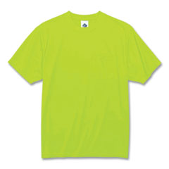 ergodyne® GloWear 8089 Non-Certified Hi-Vis T-Shirt, Polyester, 3X-Large, Lime, Ships in 1-3 Business Days