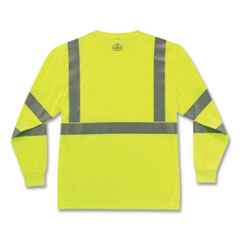 ergodyne® GloWear 8391 Class 3 Hi-Vis Long Sleeve Shirt, Polyester, Lime, Large, Ships in 1-3 Business Days