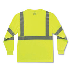 ergodyne® GloWear 8391 Class 3 Hi-Vis Long Sleeve Shirt, Polyester, Lime, 5X-Large, Ships in 1-3 Business Days
