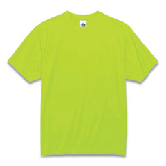 ergodyne® GloWear 8089 Non-Certified Hi-Vis T-Shirt, Polyester, Medium, Lime, Ships in 1-3 Business Days